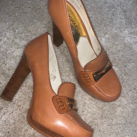Michael Kors work platform heels size 6.5 brown - Picture 1 of 5